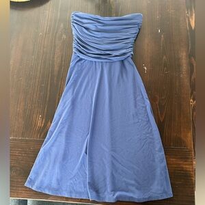 Ann Taylor Strapless Blue Dress